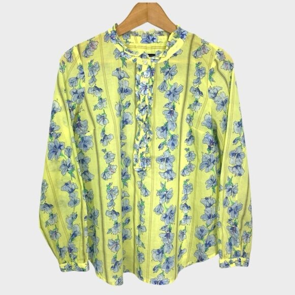 Talbots Floral Print Cotton Popover Blouse - Picture 2 of 8